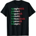 thumbnail image 1 of Pasta Italian Food Tshirt Foodie Chef List of Pastas Tee, 1 of 3