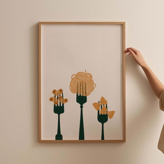 Pasta Kitchen Wall Art, Spaghetti Kitchen Poster, Italian Kitchen Poster, Trendy Food Art Poster, Dining Room Decor, Kitchen Decor, Unframed Poster Size 8x12 F03.1.14l1997