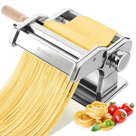 Pasta Machine, iSiLER 7 Adjustable Thickness Settings Pasta Maker 150 Roller Noodles Maker