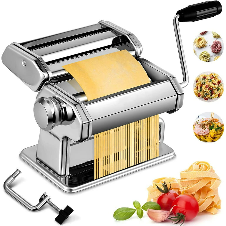Pasta Maker, 150 Pasta Roller Noodle Maker Machine with 9 Adjustable  Thickness Settings, Perfect for Spaghetti, Fettuccini, Lasagna or Dumpling  Skins