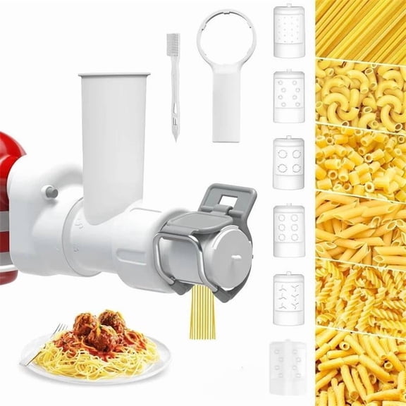 Pasta Maker Attachment for KitchenAid Stand Mixer, Multi-Shape Noodle Tool Set with Macaroni Dies, PC+304 Stainless Steel, Compatible with 4.5QT-7QT KitchenAid Mixer