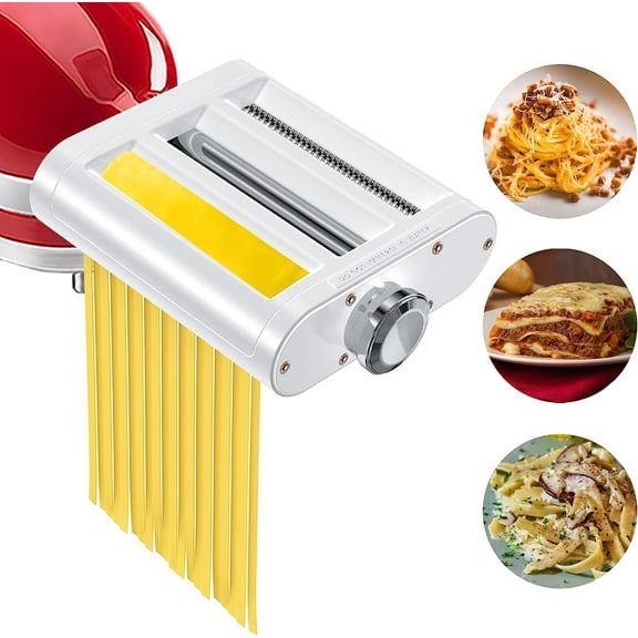 Pasta Maker Attachment for KitchenAid Stand Mixers 3 in 1 Set Includes Pasta Roller Spaghetti Cutter & Fettuccine Cutter, Pasta Attachment for KitchenAid