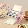 thumbnail image 1 of Pasta Maker Machine Adjustable Thickness Manual Noodle Roller Machine Cutter Pink, 1 of 12