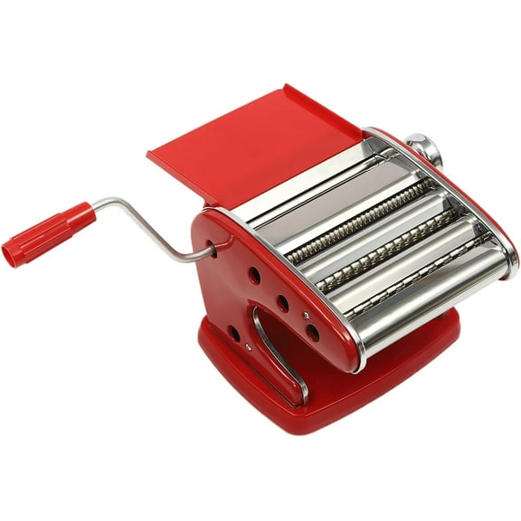 Pasta Maker Machine, Hob Noodle Machine with 6 Adjustable Thickness Settings for Homemade Lasagna, Spaghetti, and Dumplings (Red)