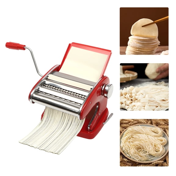 Pasta Maker Machine with 6 Adjustable Thickness Settings, Manual Operation, for Spaghetti Fettuccine Lasagna