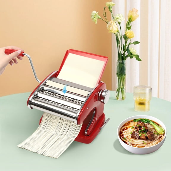 Pasta Maker & Roller Machine Noodle Spaghetti&Fettuccine Maker Health 2.36in Red
