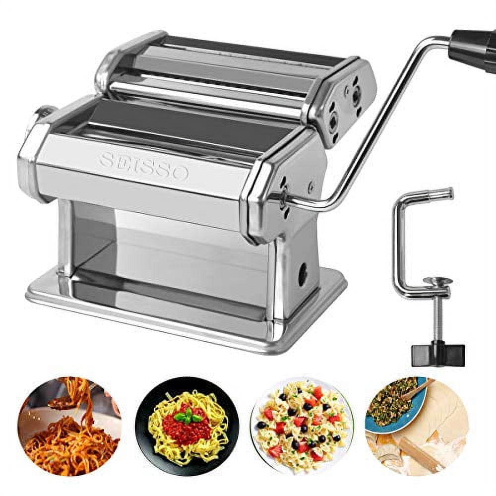 Shule Manual Pasta Maker, 7 Adjustable Thickness Settings, 150 Pasta  Machine Stainless Steel with Pasta Roller, Pasta Cutter 