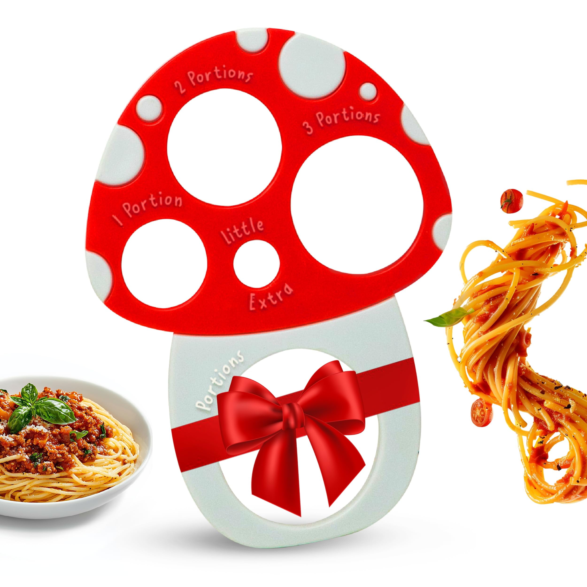 Quirky Red and White Mushroom Spaghetti Measuring Tool