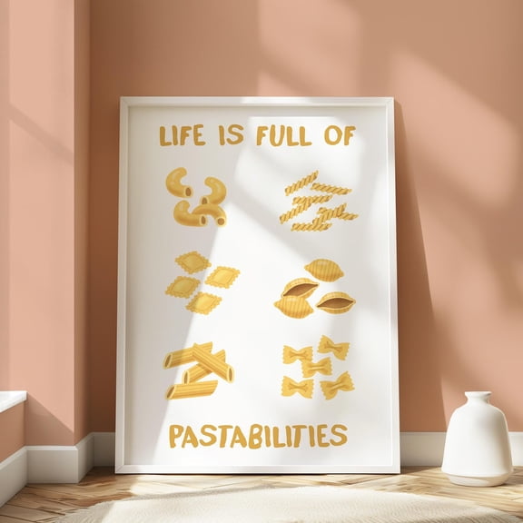 Pasta Menu Wall Art, Trendy Pasta Poster, Pasta Print, Retro Italian Food Print, Bar Cart Print, Kitchen Decor, Kitchen Print UNFRAMED PAPER POSTER, Home Decor, Vintage Gift, Living Room Dercor