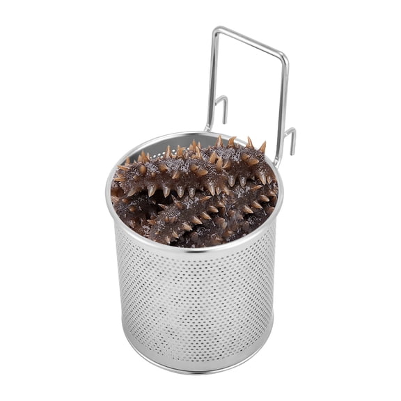 Pasta Mesh Basket Hot- pot Mesh Net Basket 304 Stainless Steel Electroplated Mesh Basket Pasta Insert Strainer Hanging Noodle Strainer with Handle Kitchen Utensils (3.94 * 6.5 in)