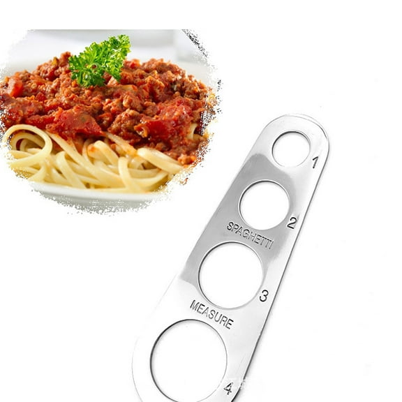 Pasta Portioner, Noodle Measurer, Stainless Steel Spaghetti Ruler, 4-Hole Pasta Measuring Tool for Cooking, Kitchen, Camping