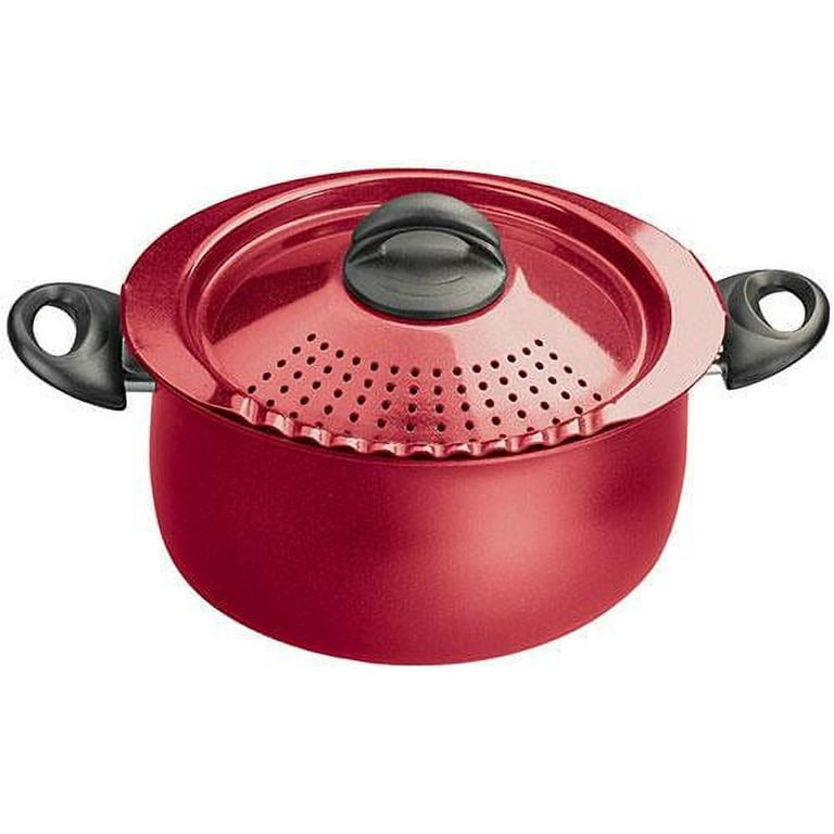 6 Qt Aluminum Pasta Pot with Strainer Lid in Red Speckle - AliExpress
