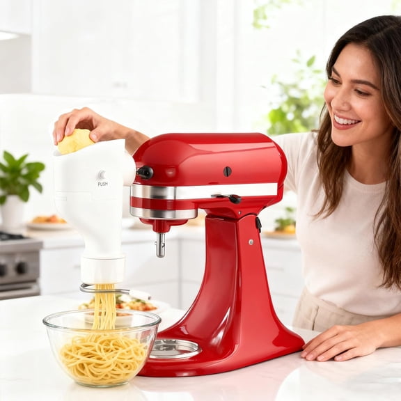 Pasta Press Attachment for Stand Mixers with 7 Interchangeable Plates