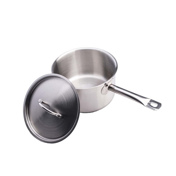 Pasta , Professional Cookware Milk Pan and Long Handle, Saucepan with Lid for Boiling Milk, Restaurant Kitchen Sauce Gravies