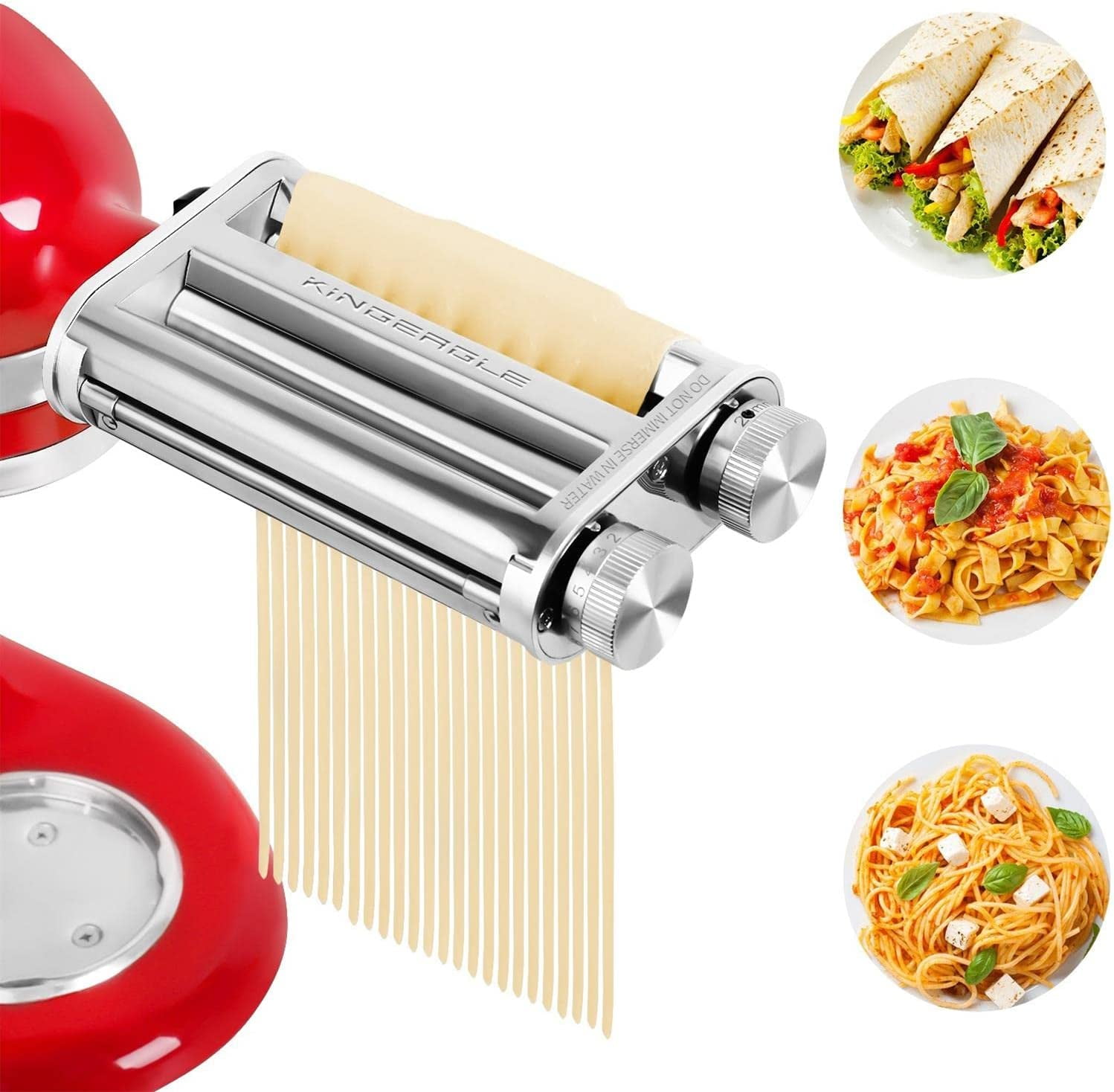 Pasta Roller & Cutters Attachment for Stand Mixers, 3 in 1 Pasta Maker