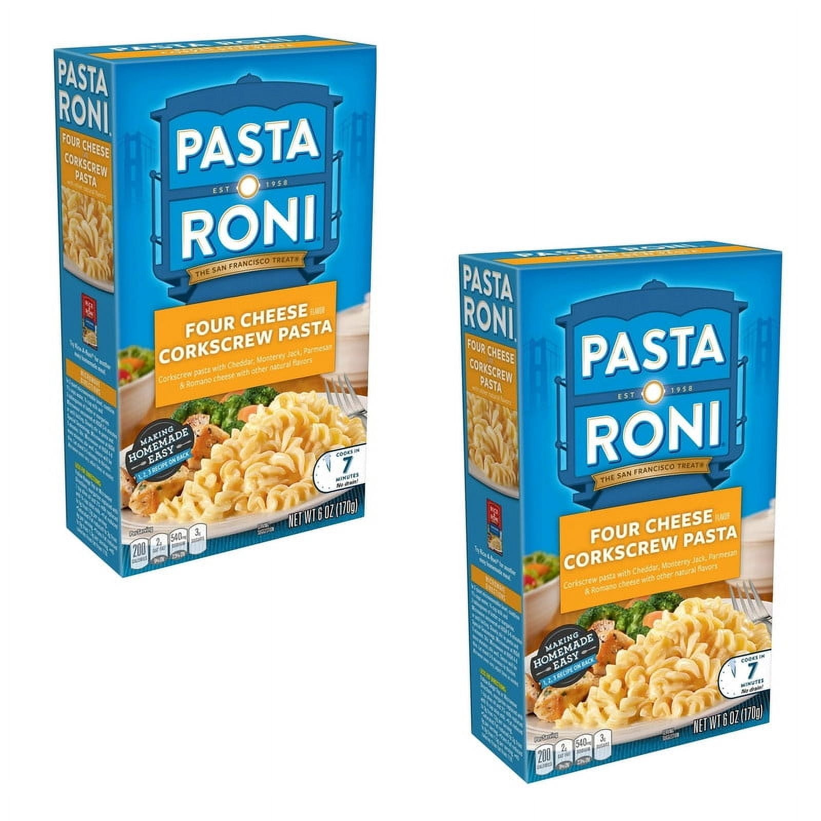 Pasta Roni Corkscrew Pasta Roni 2PACK,Four Cheese Corkscrew Pasta, 6.0oz. - Walmart.com