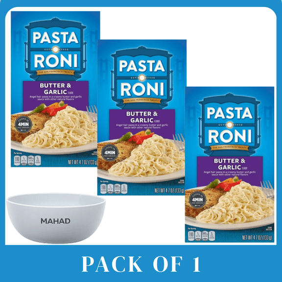 Pasta Roni Butter & Garlic Angel Hair Pasta, 4.7 oz Box-3 pack with Bowl