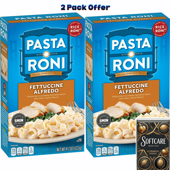 Pasta Roni Fettuccine Alfredo, 4.7 oz Box ( Includes One Tissue Pack )