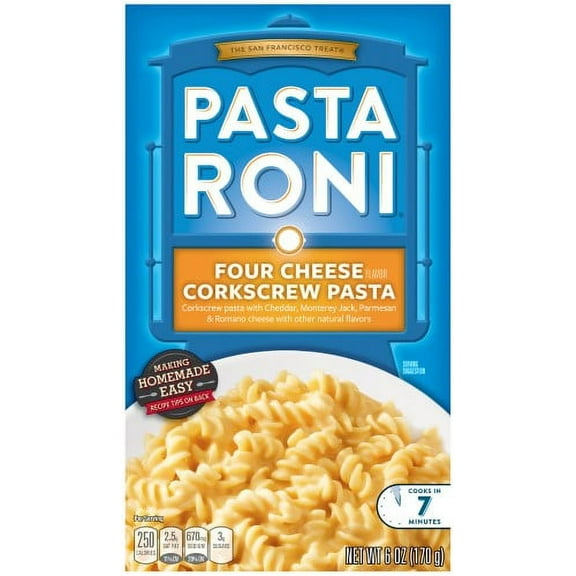 Pasta Roni Four Cheese Corkscrew Pasta 6 Oz. Box (Pack of 48)