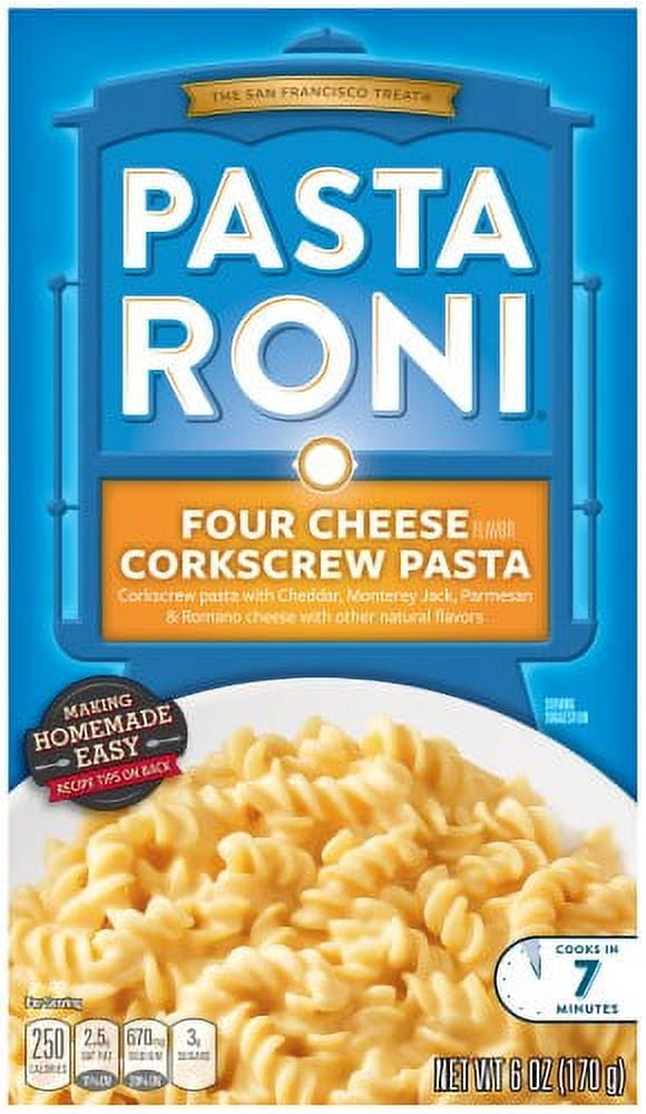 Pasta Roni Four Cheese Corkscrew Pasta 6 Oz. Box (Pack of 8)
