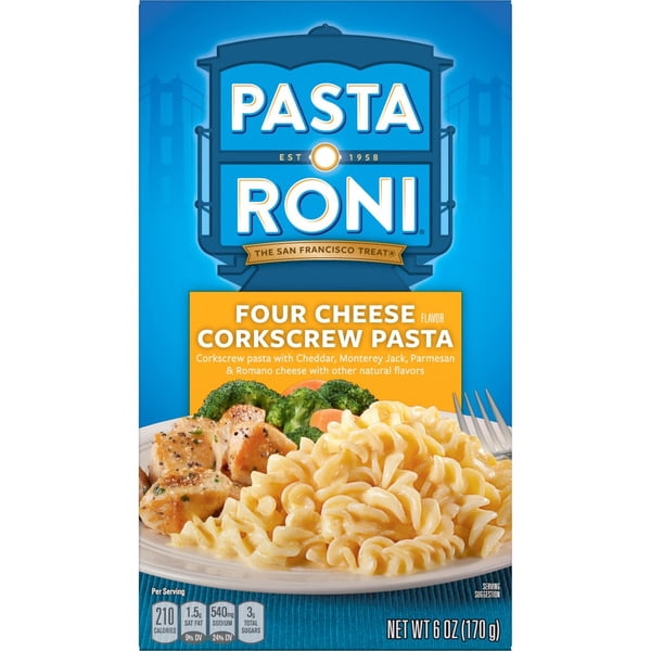 Pasta Roni Corkscrew Pasta Roni® Four Cheese Corkscrew Pasta Mix - Walmart.com