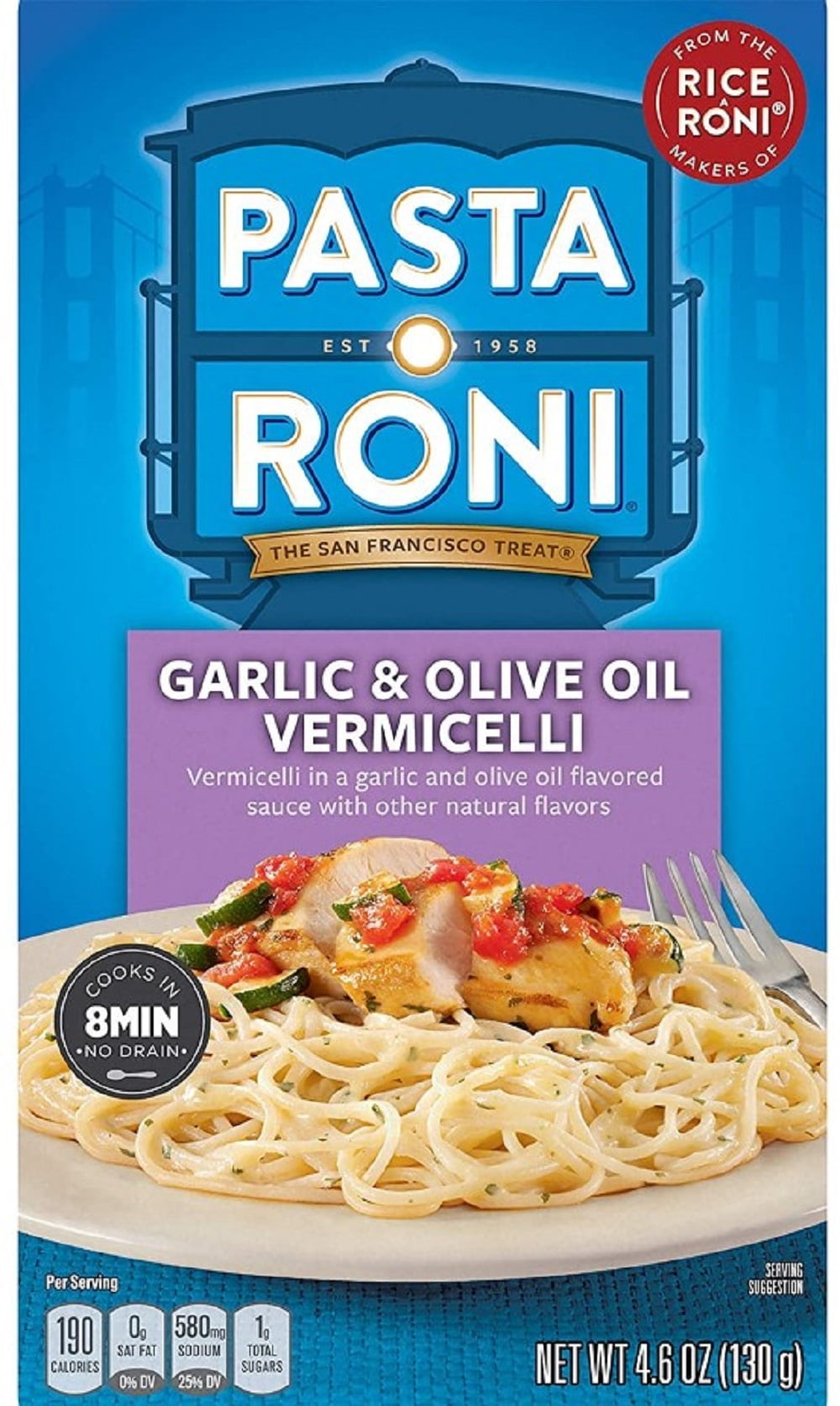 Pasta Roni Garlic & Olive Oil Vermicelli 4.6 oz. Box (Pack of 5)