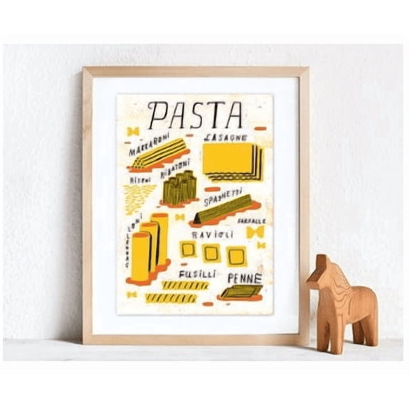 Pasta Screen Print DinPrint Poster Print Art Print Pasta Italy Kitchen Gift Cooking Original Screen Print Poster
