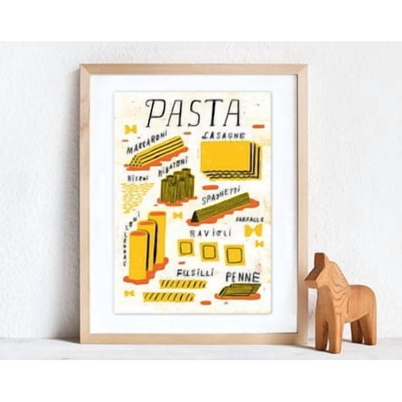 Pasta Screen Print Dina3 Print Poster Print Art Print Pasta Italy Kitchen Gift Cooking Original Screen Print Print Poster , Poster Print Only