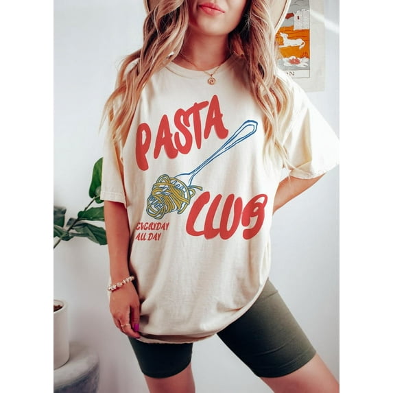 Pasta Shirt, Pasta Club TShirt, Food Tshirt Foodie Shirt, Pasta Lover Gift, Retro Graphic Tee, Vintage Aesthetic, Pasta Lover Club T-Shirt