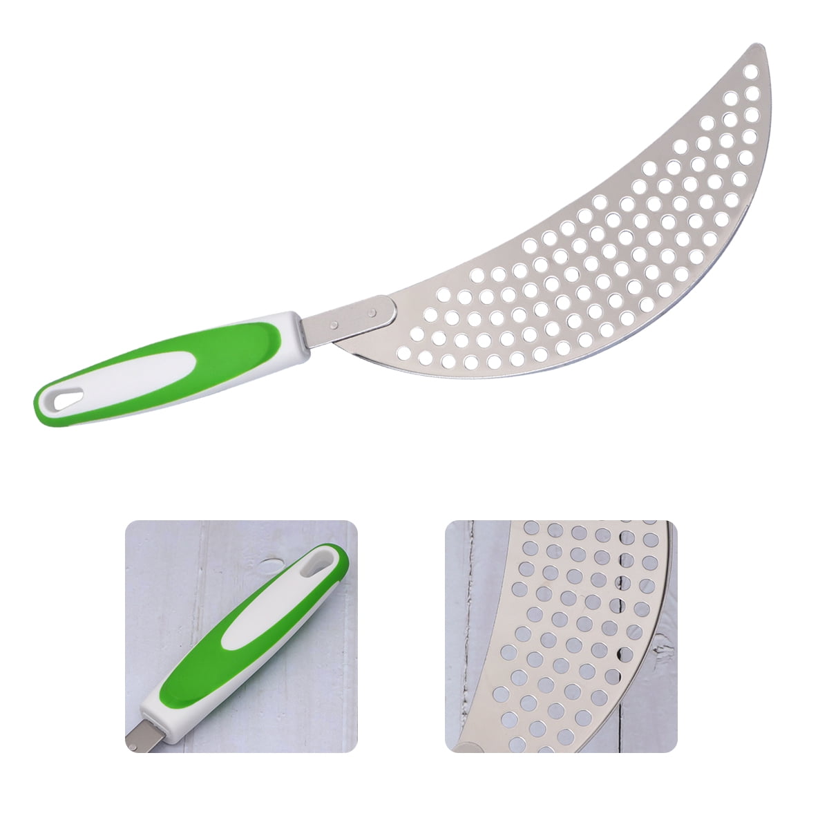 Stainless Steel Half-Moon Pan Strainer – Quick Drain Pasta & Vegetable Strainer, 36.5x6.5x2cm, Pot Drainer For Home & Camping