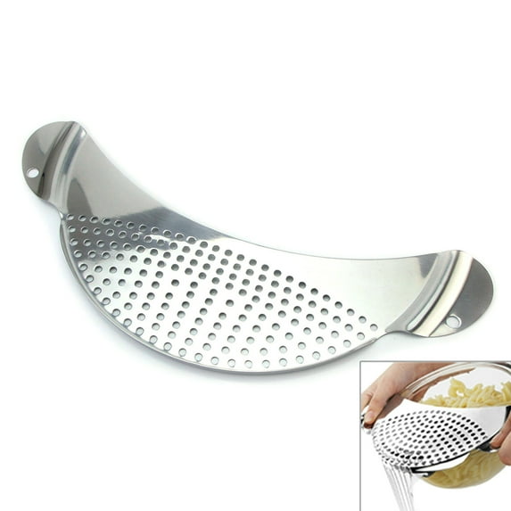 Pasta Strainer Boiling Water Bowls over Sink Colander Clip on for Pots Pans Drainer Stainless Steel Handheld Food