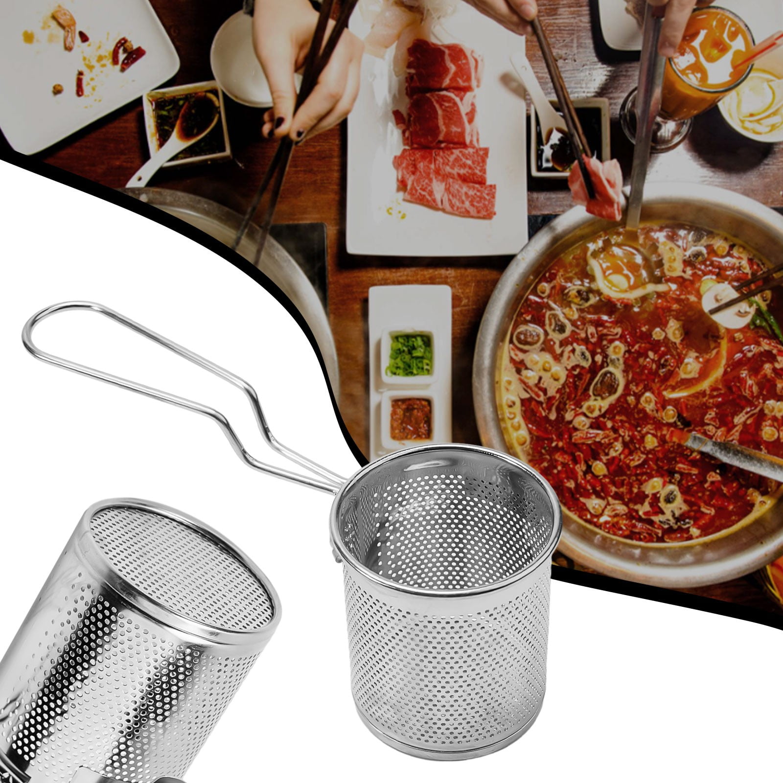 Pasta Strainer Stainless Steel Mesh Spider Strainer For Pasta Noodle ...
