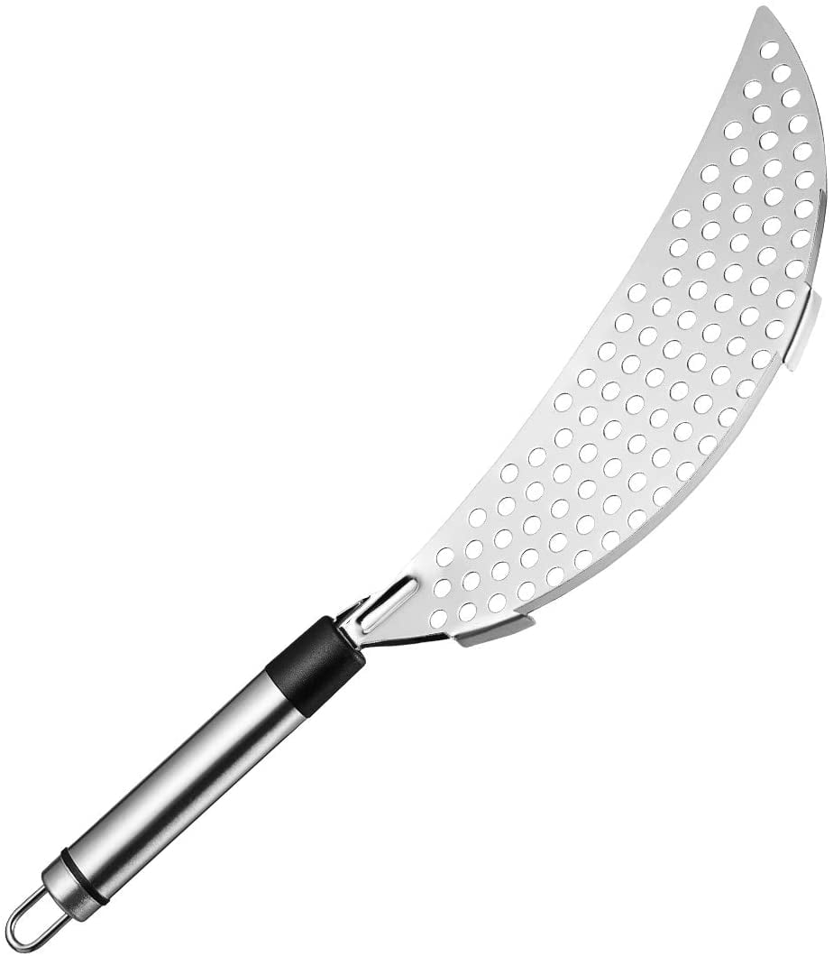 Pasta Strainer With Handle,Stainless Steel Crescent Pot Strainer