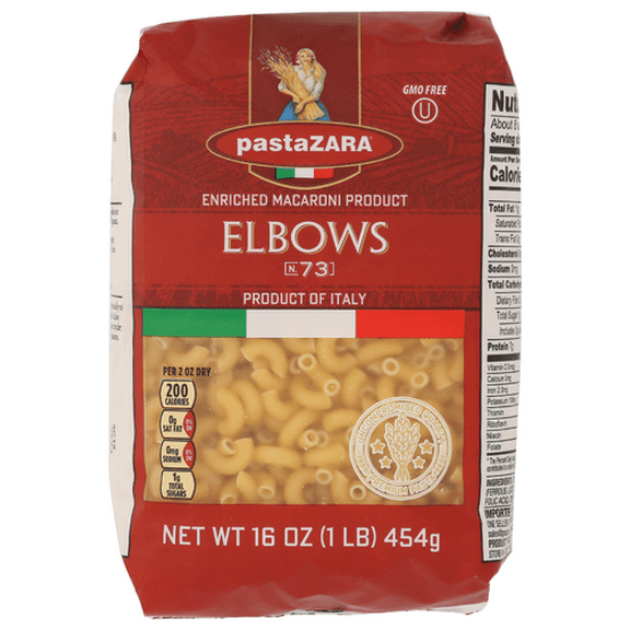 Pasta Zara Elbows Pasta 16 oz (Pack of 20)