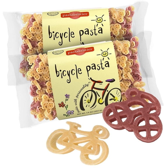 Pastabilities Bicycle Pasta, Fun Shaped Bike Noodles for Kids, Non-GMO Natural Wheat Pasta 14 oz 2 Pack