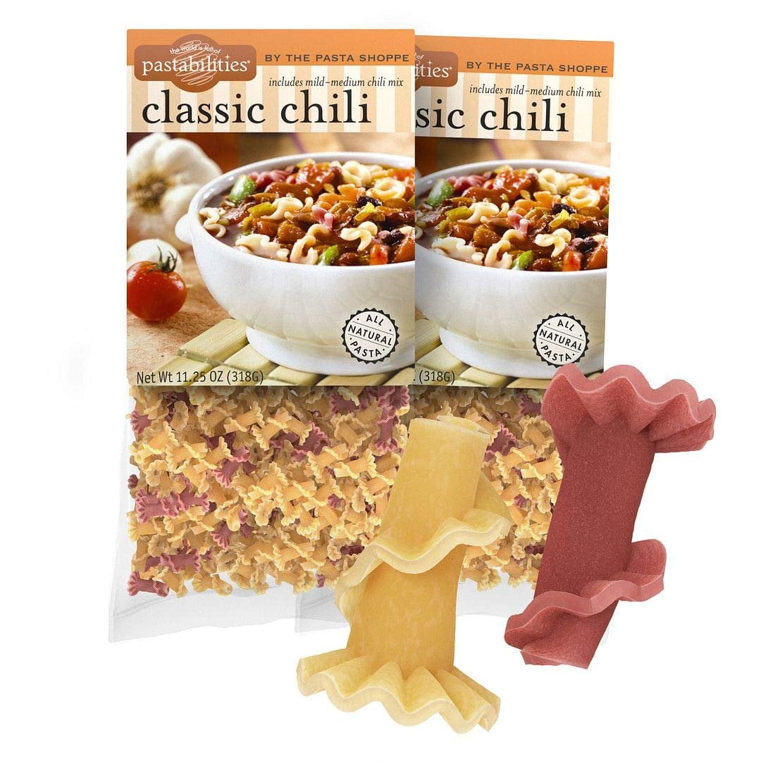 Pastabilities Classic Chili, Curly Shaped Noodles with Seasoning Mix, Natural Wheat Pasta, Serves 6 11.25 oz, 2 Pack