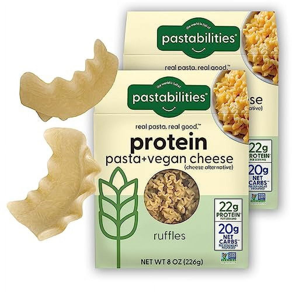 Pastabilities, Protein Pasta and Vegan Cheese, Mac and Cheese, Ruffles