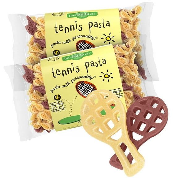 Pastabilities Tennis Pasta, Fun Shaped Tennis Racket Noodles for Kids, Non-GMO Natural Wheat Pasta 14 oz 2 Pack