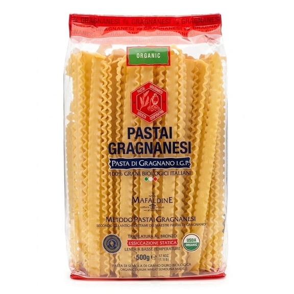 Pastai Gragnanesi Mafaldine Pasta 17.6 oz (500 g) – Organic Italian Reginette, Bronze Cut, Gragnano IGP, Contains Wheat, No Eggs