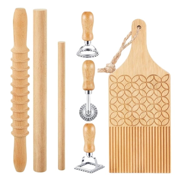 Pastas Making Set for Gnocchi and Ravioli Includes Wood Board and Rolling Pin Gnocchi Pastas Maker Suitable for Easy Use