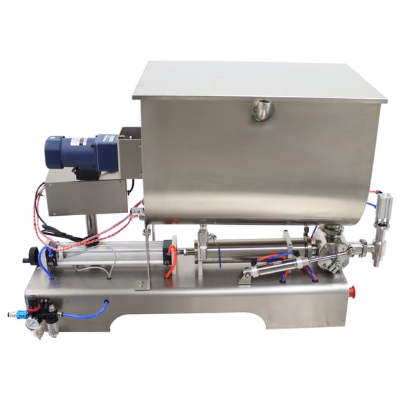 Paste Filling Machine 100-1000ml Single Head Sauce Filler with Transverse Heating Mixing Hopper