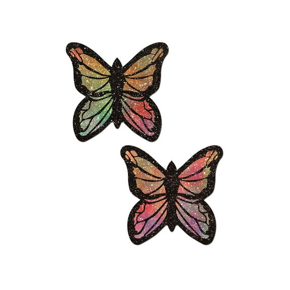 Pastease Glittering Pastel Rainbow Butterfly Pasties Adhesive Nipple Covers One Size