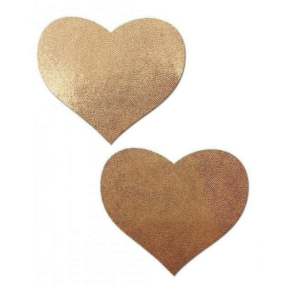 Pastease - Nipple Pasties - Love: Liquid Rose Gold Heart - 3" x 2.5"
