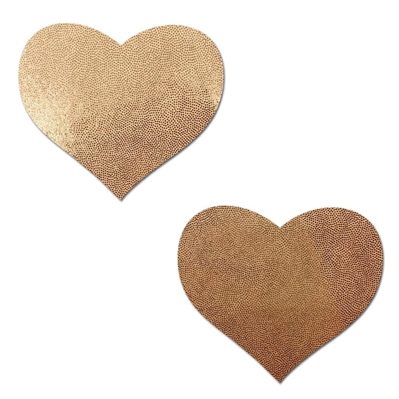 Pastease - Nipple Pasties - Love: Liquid Rose Gold Heart - 3" x 2.5"