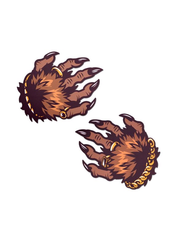 Premium Monster Hand Nipple Covers - Brown O/s - One Size, Party
