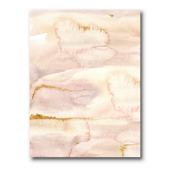 Pastel Abstract With Beige Pink and Yelllow Spots 8 in x 12 in Painting Canvas Art Print, by Designart