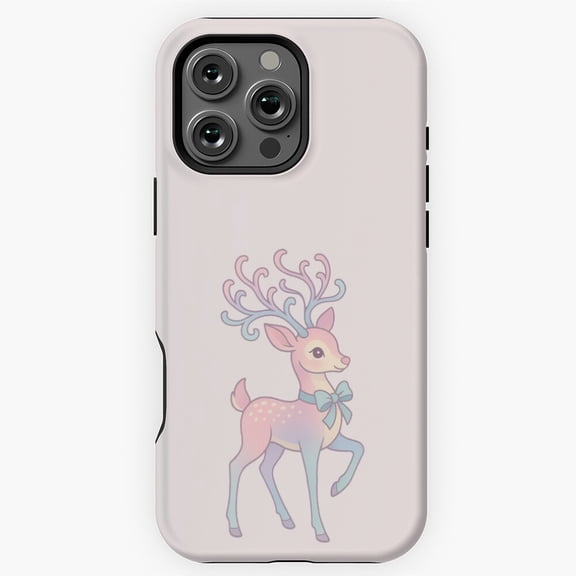 Pastel Aesthetic Cute Reindeer Phone Case for iPhone 11 12 13 14 15 16 17 Pro Max