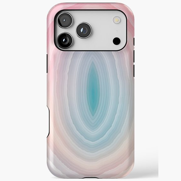 Pastel Agate Geode Crystal Slice for iPhone Case 11 through 17 Pro Max