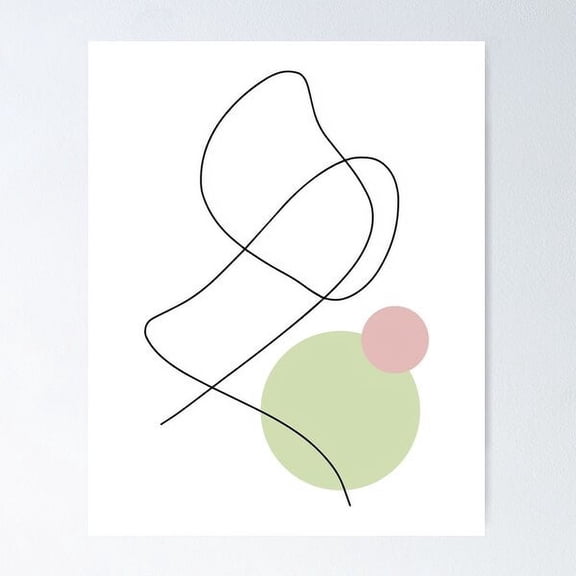 Pastel Art Pink And Green Poster Wall Art, Modern Wall Decor For Living Room Bedroom, 8x12 UNFRAMED