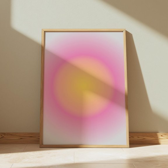Pastel Aura Gradient Colorful Minimalist Abstract Boho Soft Gradient Home Decor Poster, Unframed Size 24x36